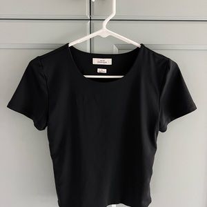 Aritzia-Black Contour Crop Top